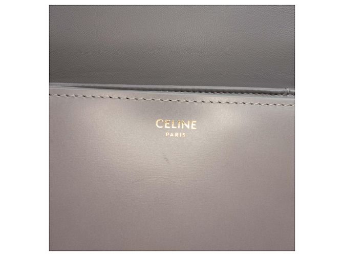 Céline Celine Gray Teen Shiny Calfskin Triomphe Crossbody - vista 5