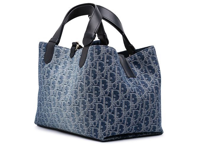 Sac Dior Toujours Medium en denim bleu Oblique - vue 2
