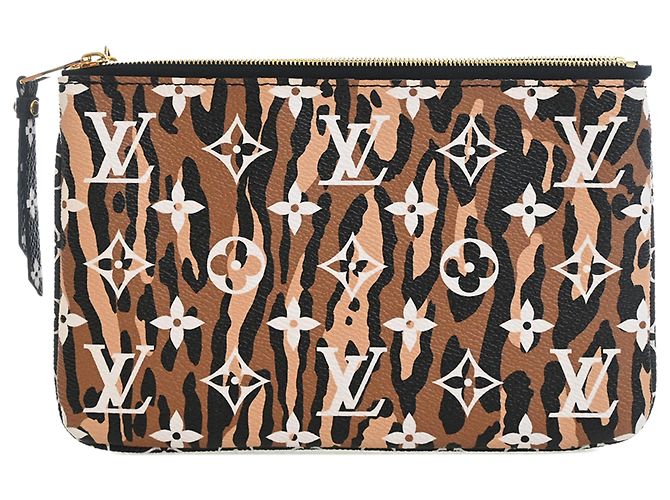 Louis Vuitton Black Monogram Giant Jungle Double Zip Pochette Nero - vista 2