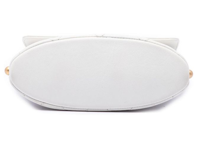 Chanel White Small Quilted Calfskin About Pearls Hobo Bianco - vista 3
