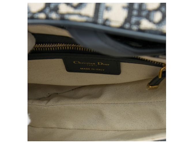 Borsa Saddle Dior in tela Oblique blu - vista 4