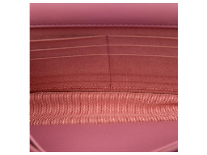 Chanel Boy Wallet On Chain aus rosa gestepptem Lammleder Pink - Ansicht 4