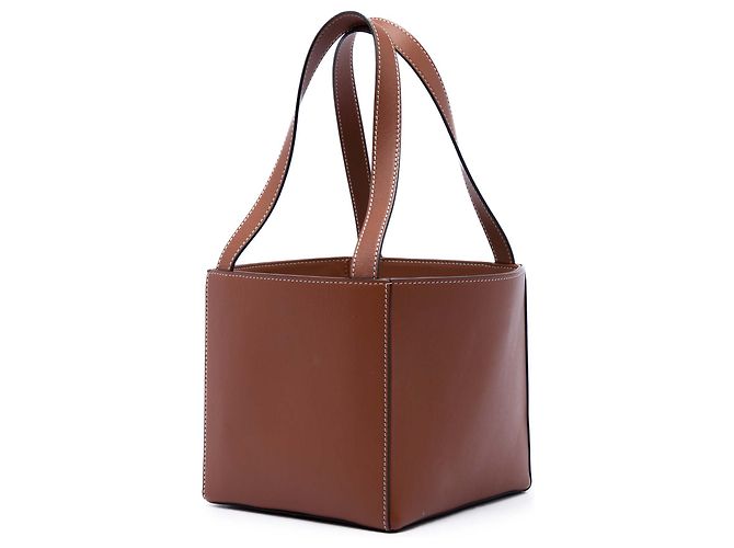 Céline Borsa Cube in pelle di vitello marrone Cuir Triomphe Celine - vista 2