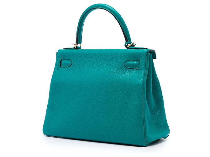 Hermès Blue Clemence Kelly II Retourne 28 Turchese - vista 2