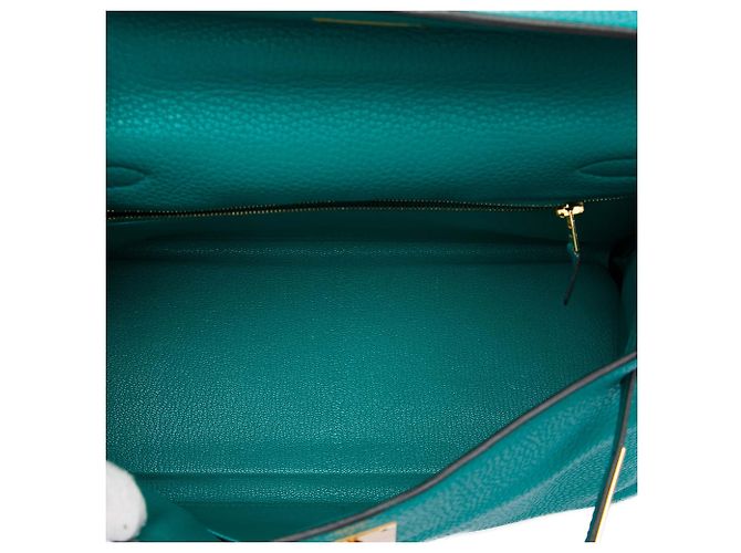 Hermès Blue Clemence Kelly II Retourne 28 Turchese - vista 4