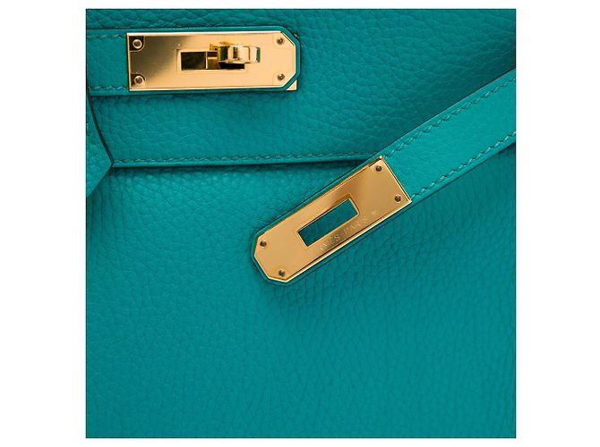 Hermès Blue Clemence Kelly II Retourne 28 Turchese - vista 5