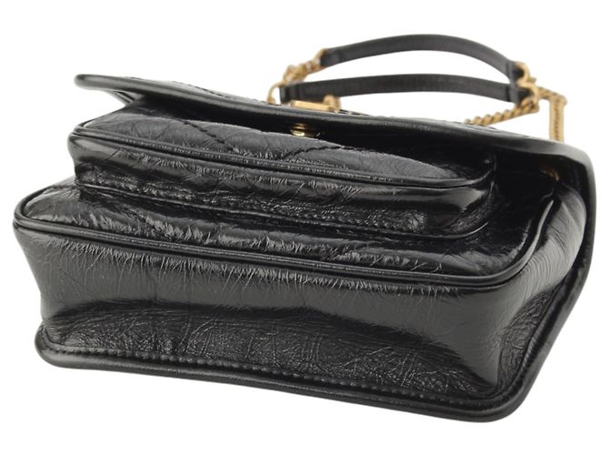 Saint Laurent Mini Niki in pelle di vitello grana grossa nera Nero - vista 5