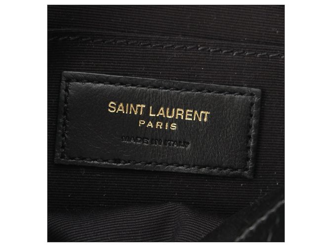 Saint Laurent Mini Niki in pelle di vitello grana grossa nera Nero - vista 7