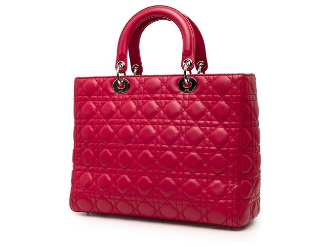 Dior Pink Large Lambskin Cannage Lady Dior Rosa - vista 2