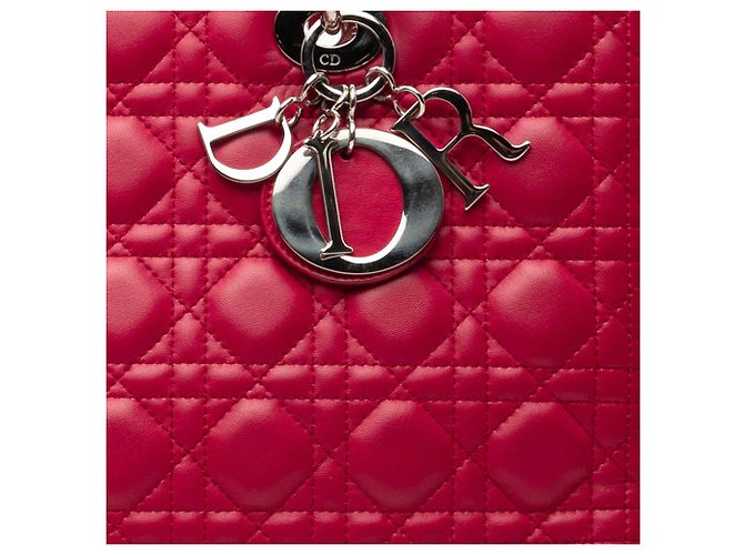 Dior Pink Large Lambskin Cannage Lady Dior Rosa - vista 6