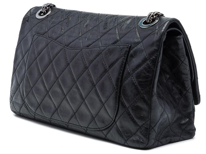 Chanel Black Quilted Aged Calfskin Reissue 2.55 Double Flap 227 Nero - vista 2