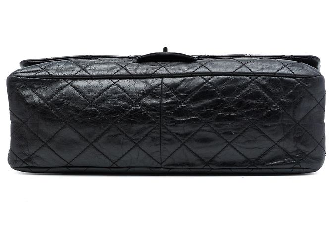 Chanel Black Quilted Aged Calfskin Reissue 2.55 Double Flap 227 Nero - vista 3