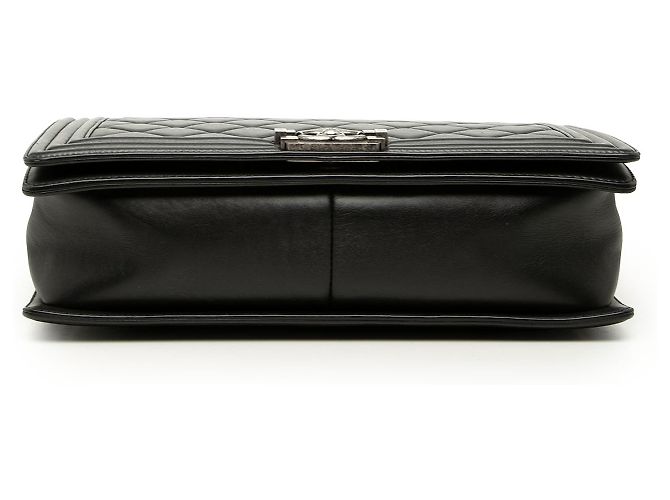 Chanel Black Large Quilted Lambskin Boy Flap Nero - vista 3