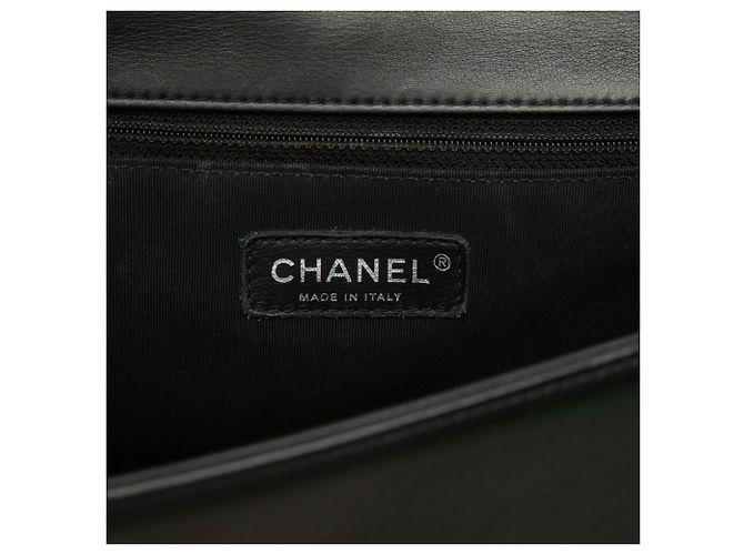 Chanel Black Large Quilted Lambskin Boy Flap Nero - vista 5