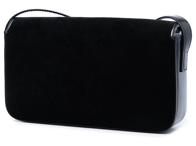 Céline Borsa a tracolla Claude in velluto nero Celine - vista 2