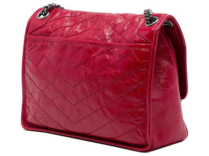 Saint Laurent Niki in pelle di vitello grana grossa rossa Medium Rosso - vista 2