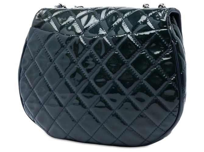 Chanel Green Medium Quilted Patent Bubble CC Flap Verde Verde scuro - vista 2