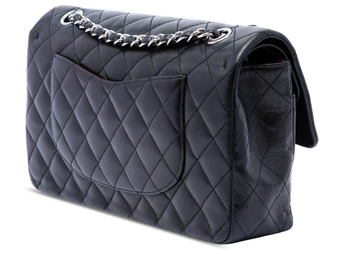 Chanel Black Medium Classic Lambskin Double Flap Nero - vista 2