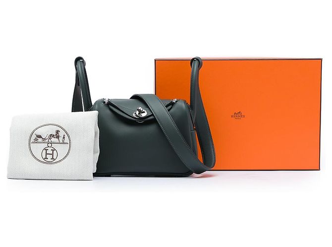 Hermès Green Mini Clemence Lindy 20 Verde Verde scuro - vista 6
