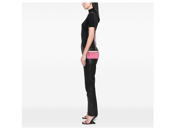 Chanel Trendy CC Vanity Case Small aus gestepptem Lammleder in Rosa mit Kette Pink - Ansicht 6