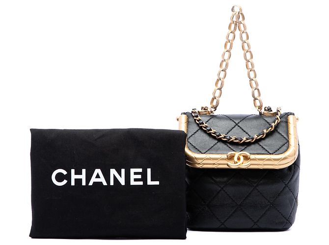 Sac My Crush Chanel en agneau matelassé micro noir - vue 7