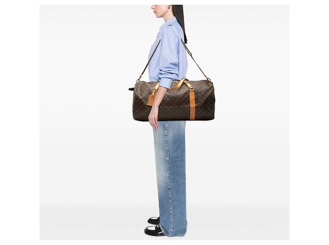 Louis Vuitton Brown Monogram Sac Polochon Marrone - vista 7