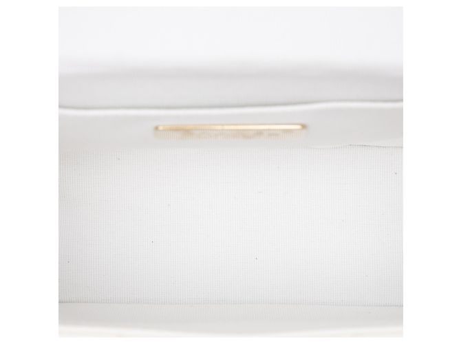 Borsa Chanel Secret Box Small in pelle d'agnello matelassé bianca con CC Bianco - vista 4
