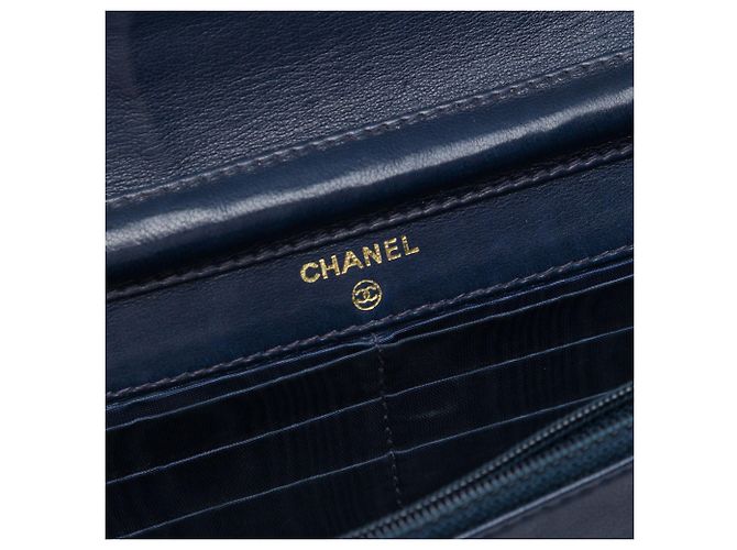Portafoglio Chanel Blue CC Denim Wallet On Chain - vista 5