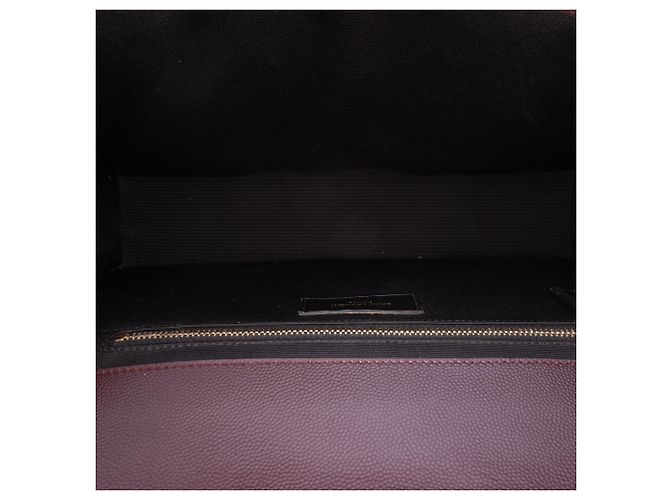 Borsa a Busta Saint Laurent Red Large Chevron Grain de Poudre Monogram Rosso Bordò - vista 4