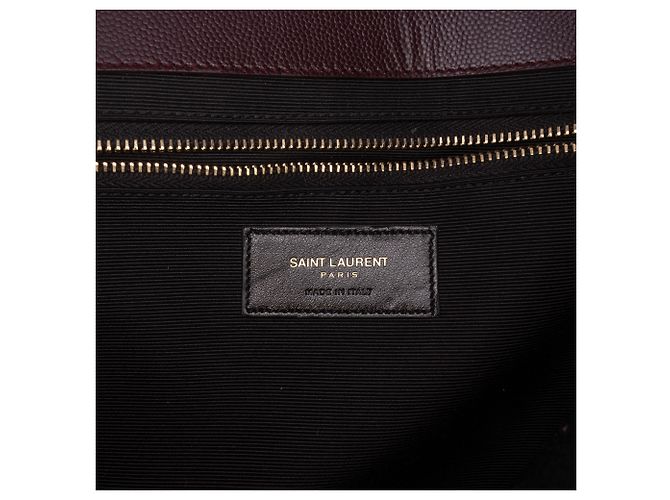Borsa a Busta Saint Laurent Red Large Chevron Grain de Poudre Monogram Rosso Bordò - vista 5