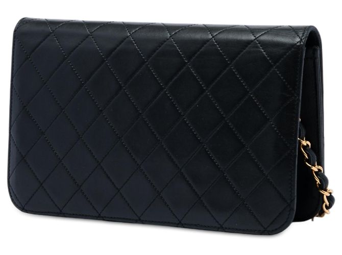 Chanel Black CC Quilted Lambskin Full Single Flap Nero - vista 2