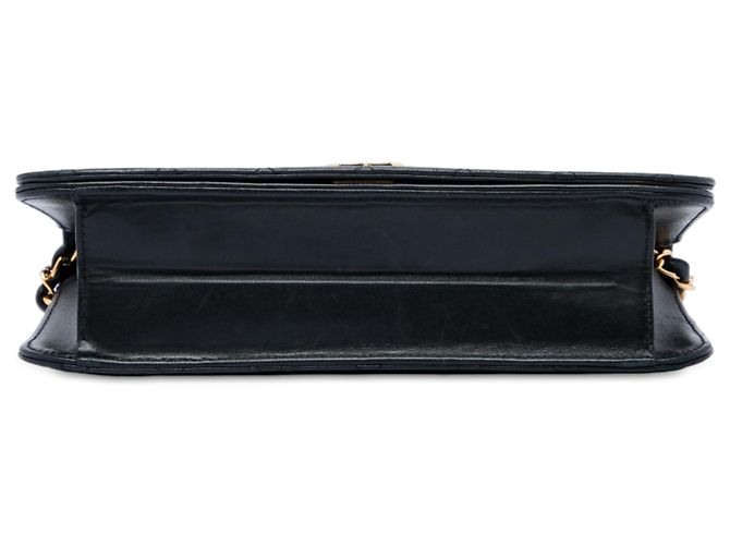 Chanel Black CC Quilted Lambskin Full Single Flap Nero - vista 3