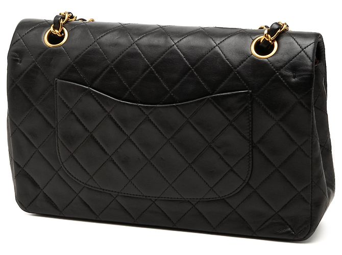 Chanel Black Medium Classic Lambskin Double Flap Nero - vista 2