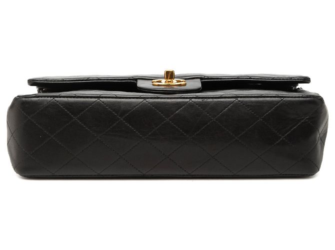 Chanel Black Medium Classic Lambskin Double Flap Nero - vista 3