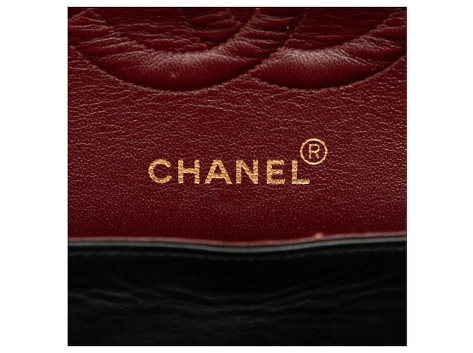 Chanel Black Medium Classic Lambskin Double Flap Nero - vista 5