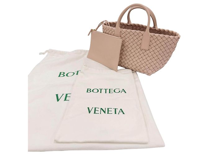 Mini Cabat Tote Bottega Veneta in nappa Intreccio rosa - vista 11