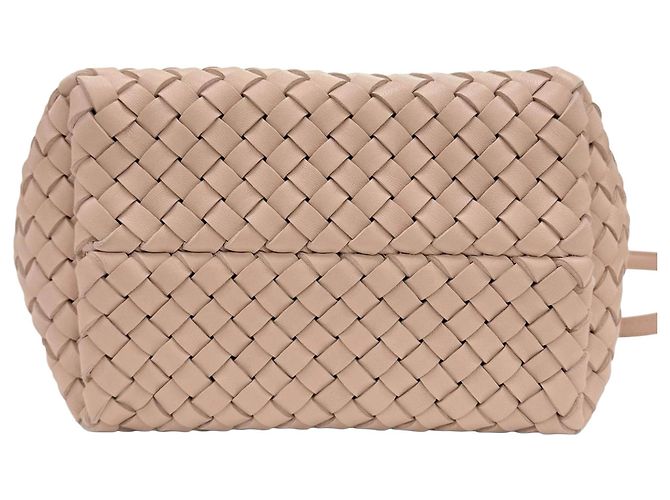 Mini Cabat Tote Bottega Veneta in nappa Intreccio rosa - vista 3