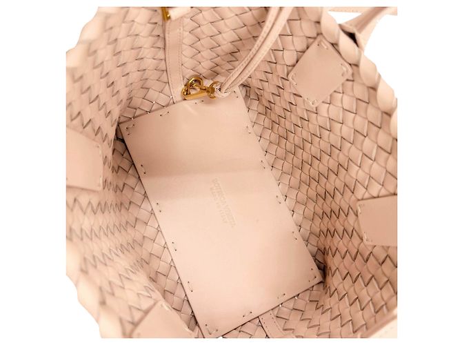 Mini Cabat Tote Bottega Veneta in nappa Intreccio rosa - vista 4