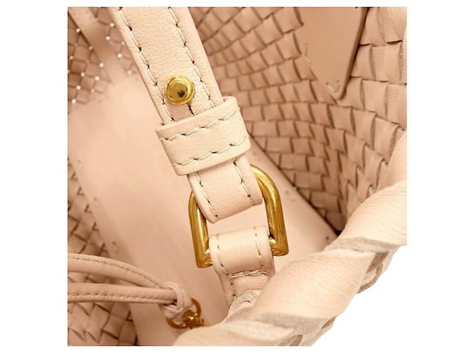 Mini Cabat Tote Bottega Veneta in nappa Intreccio rosa - vista 6