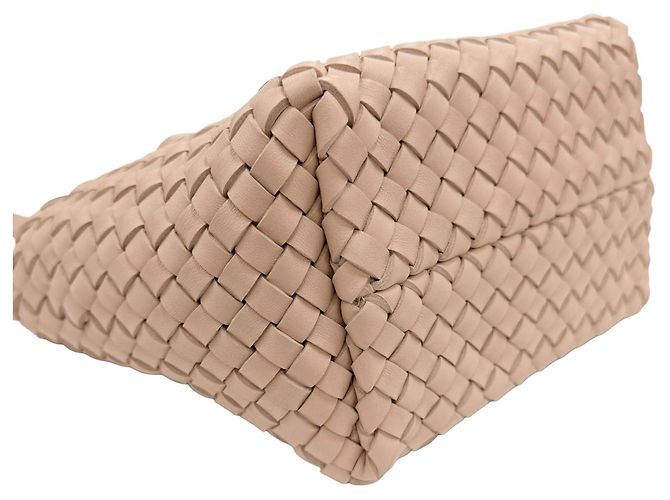Mini Cabat Tote Bottega Veneta in nappa Intreccio rosa - vista 8