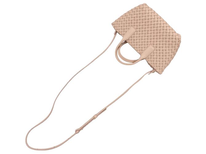 Mini Cabat Tote Bottega Veneta in nappa Intreccio rosa - vista 9