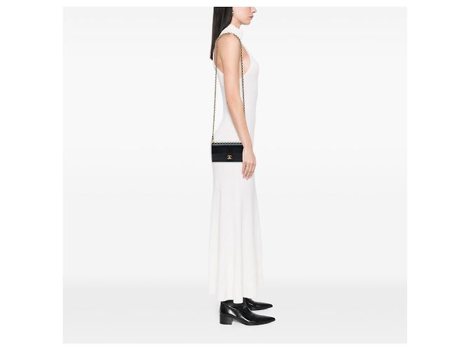 Clutch Chanel Chic Pearls in pelle di capra matelassé nera con catena Nero - vista 6