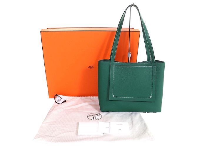 Hermès Green Clemence Cabasellier 31 Grün - Ansicht 12