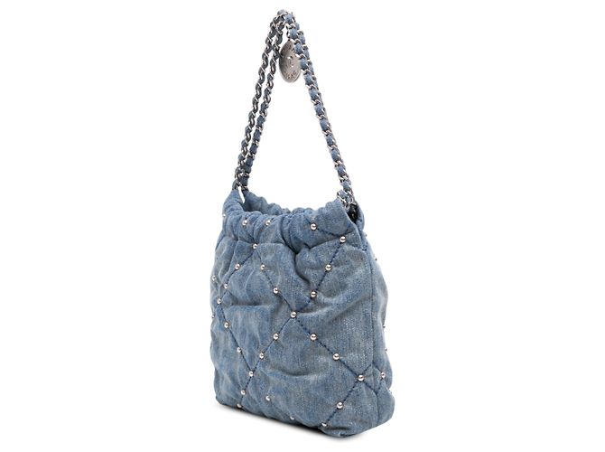 Borsa Chanel Blue Mini Denim Studded 22 - vista 2