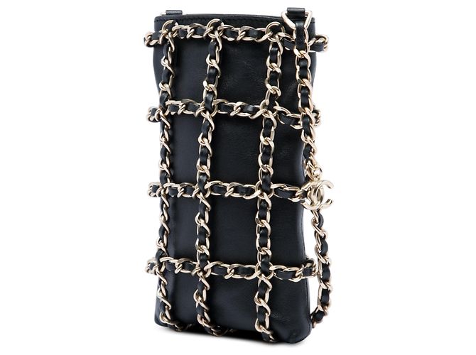 Clutch Chanel Tech Me Out in pelle d'agnello nera con catena Nero - vista 2