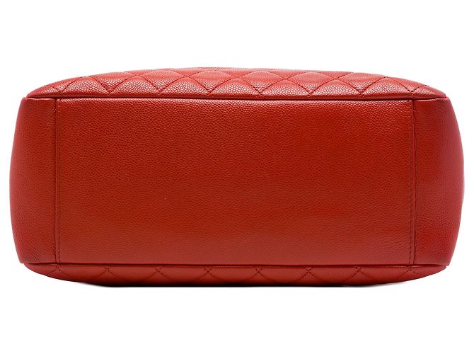 Chanel Red Caviar Grand Shopping Tote Rosso - vista 3