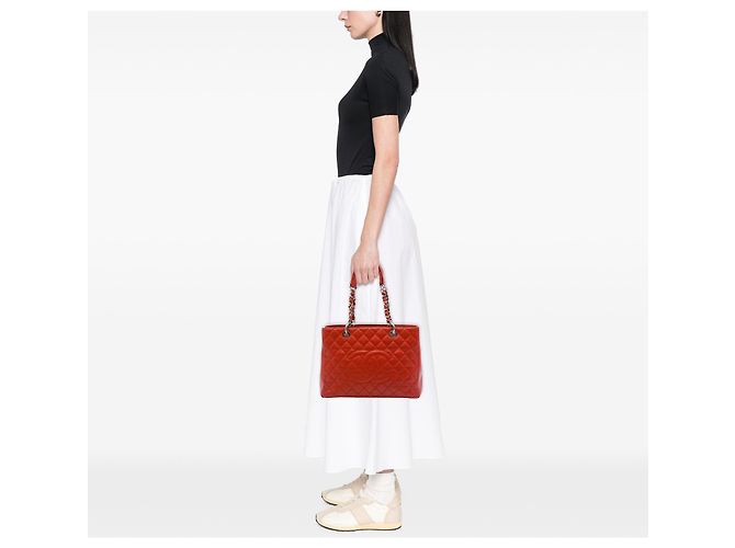 Chanel Red Caviar Grand Shopping Tote Rosso - vista 6