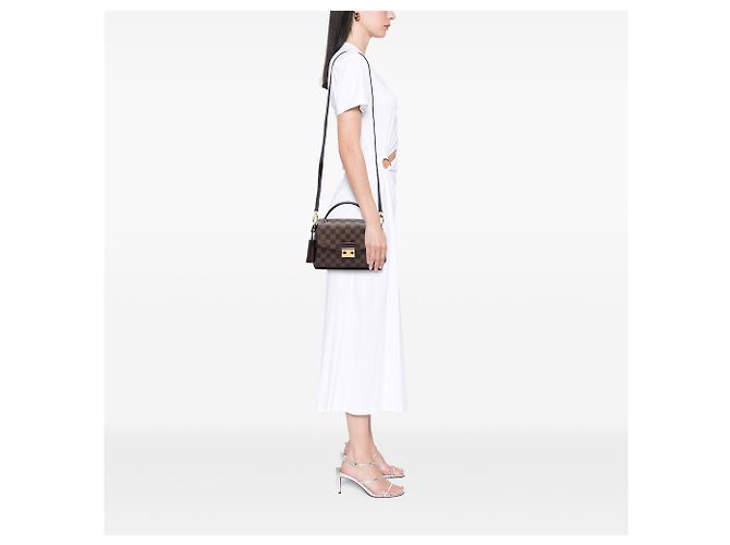 Louis Vuitton Brown Damier Ebene Croisette Marrone - vista 5