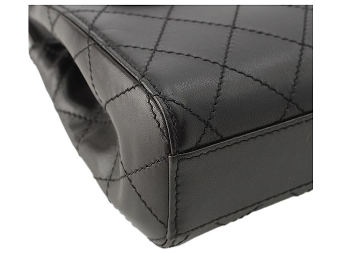 Chanel Black Mini CC Quilted Lambskin Top Handle Flap Nero - vista 11