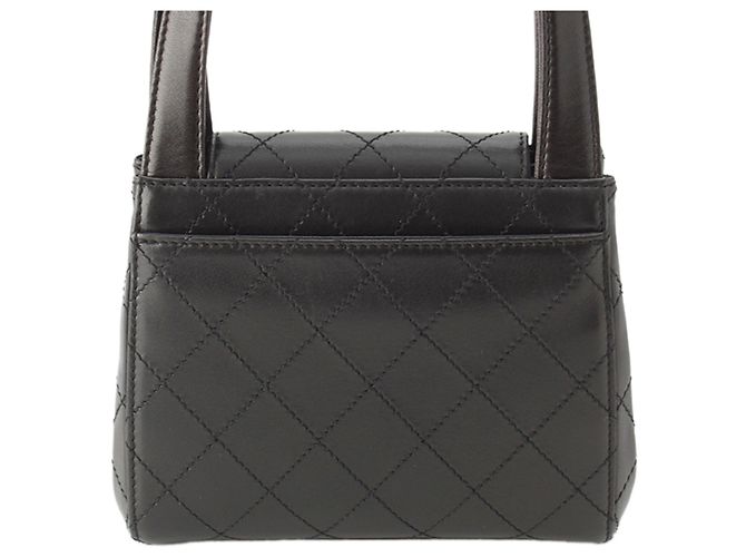 Chanel Black Mini CC Quilted Lambskin Top Handle Flap Nero - vista 4